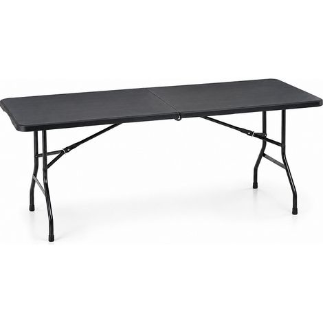 Aga Mesa de jardín plegable 180x70x74 cm Negra (1/5)