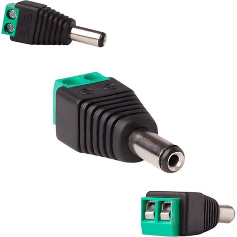 Conector DC 2.1/5.5 con conector rápido para tiras LED monocromáticas (macho) (1/5)