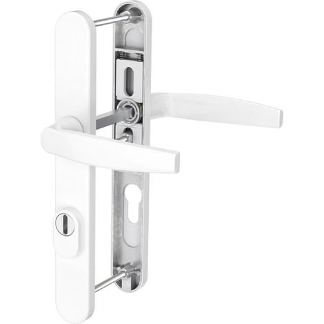 Schmalrahmengarnitur Weiß 92mm Abstand Nebeneingansgtüre Wohungstürbeschlag Drücker/Drücker 87-102mm ja (1/5)