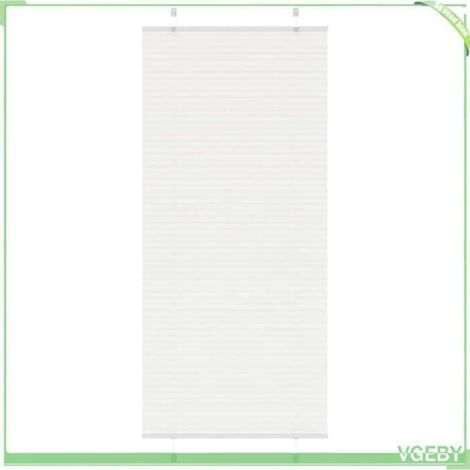 1 Store plissé, polyester, blanc, 100x200 cm, montage sans perçage ou à vis, pour fenêtre salon chambre (1/3)