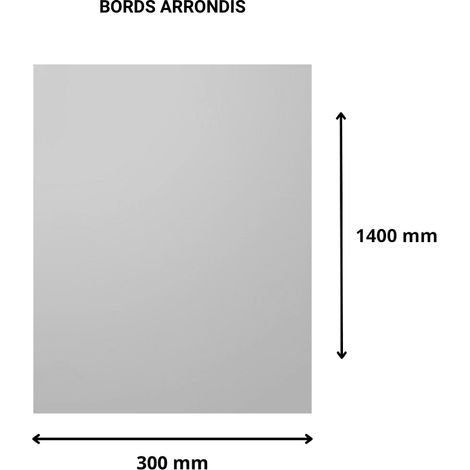Plaque verre acrylique miroir 3 mm - 30 x 140 cm (300 x 1400 mm) - Verre synthétique - Bord arrondis - Plexiglass