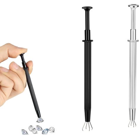 Outil de préhension à 4 griffes (lot de 2), pince en acier inoxydable pour puces électroniques, petits composants, bijoux et perles
