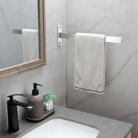 Porte Serviette Salle de Bain Double Porte-Serviettes Murale Brossé en Acier Inoxydable Argent pour Salle de Bain, Cuisine