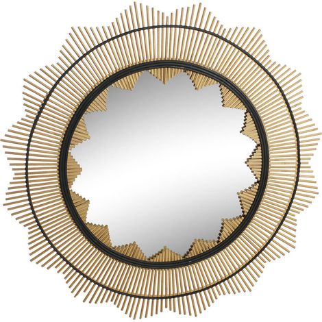 Miroir Bambou 90X2X90 Naturel Marron (1/4)