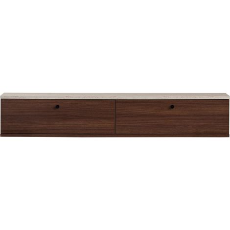 CALICOSY - Meuble TV suspendu 2 abattants L140 cm - ROY (1/5)