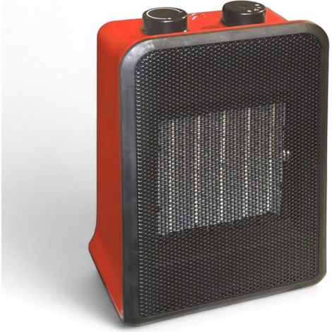 Termoventilatore ceramico rosso 17,5x13,5xH26 cm con termostato regolabile 1200 - 2000W