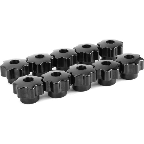 10 écrous à molette avec poignée, filetage femelle 7 étoiles 8 mm, noyau en laiton pour machine-outil (CM8x32 (trou traversant)) (1/5)