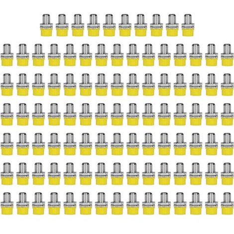 100 Pieces 4mm Banana Connectors, Terminal Block Connectors for Professional Electronic Cables - Yellow (1/5)