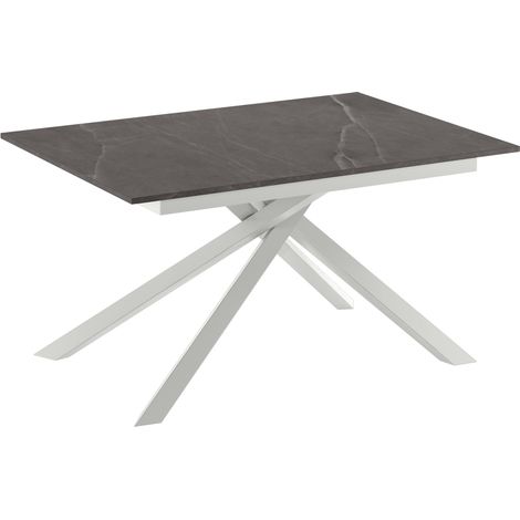 Pulse – Ausziehbarer Tisch (140/190 x 90 cm) aus weißem Melamin (1/3)
