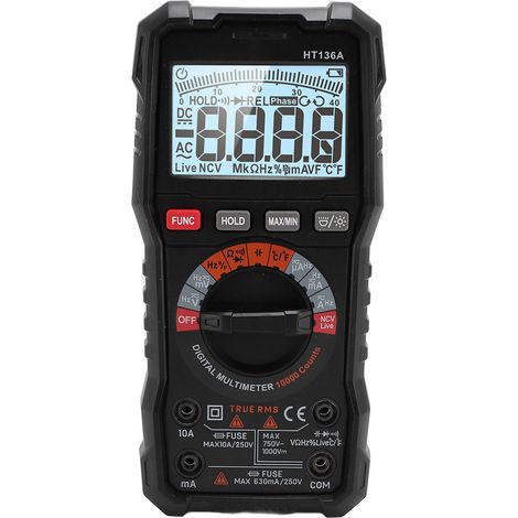 Multimètre numérique 6000 points mesure tension courant résistance capacité fréquence testeur (1/5)