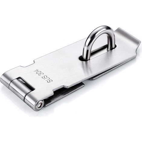Türverschluss Türschloss Edelstahl Haspe Vorhängeschloss Verschluss Vorhängeschlosshalter mit Schrauben, Silber, 5 Zoll (1/5)