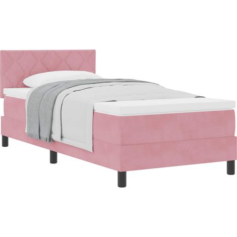 Maison Exclusive - Letto a molle con testiera Rosa 100 x 200 cm Velluto (1/5)