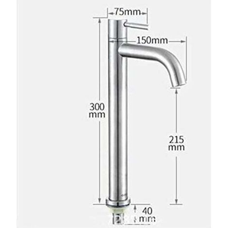 Robinet de lavabo en acier inoxydable, levier unique, eau froide - Robinet de salle de bain Lavabo Levier unique en acier inoxydable,FOREHILL