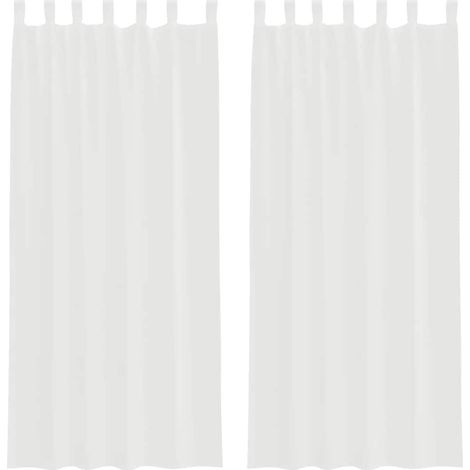 Maison Exclusive - Voile Vorhänge mit Schlaufen 2 Stk. Weiß 140x2