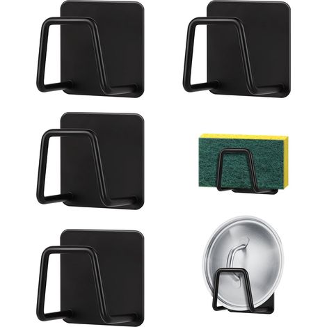 4 pezzi Porta spugna per lavello da cucina, Porta spugna autoadesivo per lavello, Acciaio inossidabile 304, Porta spugna in acciaio inossidabile, Porta spugna per lavello da cucina per riporre cucina (1/4)