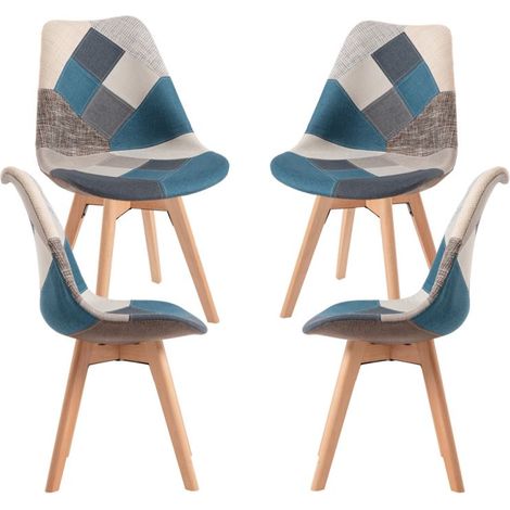Packs Sillas Comedor - Pack 4 Sillas Synk Patchwork - Azul (1/5)