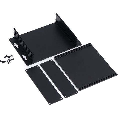 Boîtier électronique en alliage d'aluminium noir mat étanche avec joints pour projets DIY circuits imprimés (1/5)