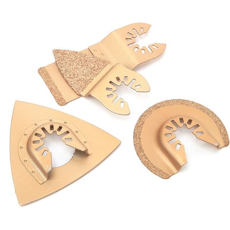 Outil multifonction oscillant universel à lames de scie (lot de 4) pour la coupe du bois, du plastique et des métaux tendres. (1/3)