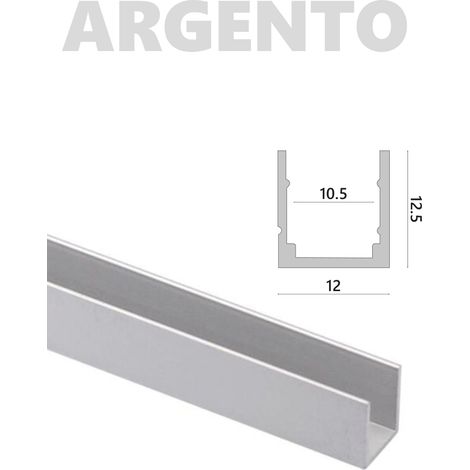 Alcapower Profilo in alluminio per serie Snake Flex, lunghezza 2 metri, dissipazione termica ottimizzata, protezione IP20, dimensioni 12x12.5 mm (1/2)