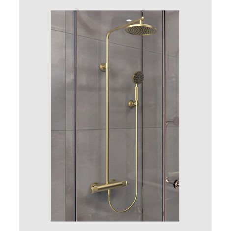 Colonna doccia termostatica Oro spazzolato - Hera (1/4)