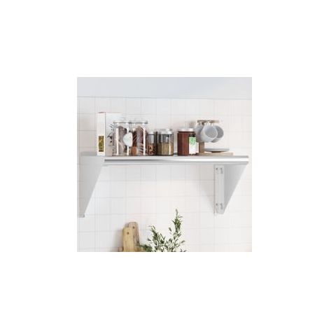 Étagère murale 75x30x31 argenté acier inoxydable (1/5)