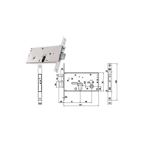 ELETTROSERRATURA INFILARE PER FASCE CATENACCIO E SCR. MM.78 H 85200  mm.70, 2 mandate (Y8520070080)    YALE