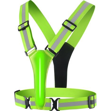 USB Rechargeable LED Safety Vest - Reflective - with LED lighting and 2 reflective strips for jogging, hiking or cycling at night (1/5)