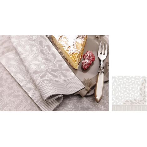 Set 50 Pezzi Tovaglioli da Tavola Carta Simil Tessuto Botanic Polvere 40 x 40 cm (1/2)