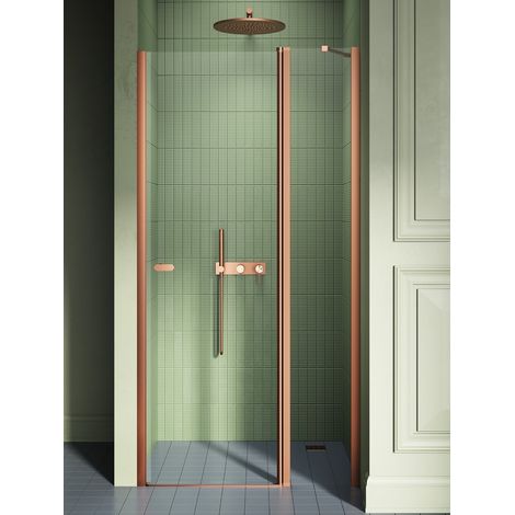 Porte de douche pivotante 110 cm cuivre brossé MONAKO COPPER BRUSHED (1/5)