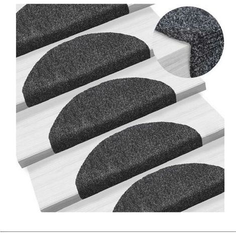 Tapis d'escalier auto-adhésif 15 pcs 56 x 20 x 4 cm noir (SKU produit : 94199291 SKU Offre : 1226DD21) (1/4)