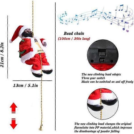 Échelle électrique Père Noël pour sapin de Noël, décoration intérieure/extérieure, cadeau de Noël pour enfants - Style A (1/5)