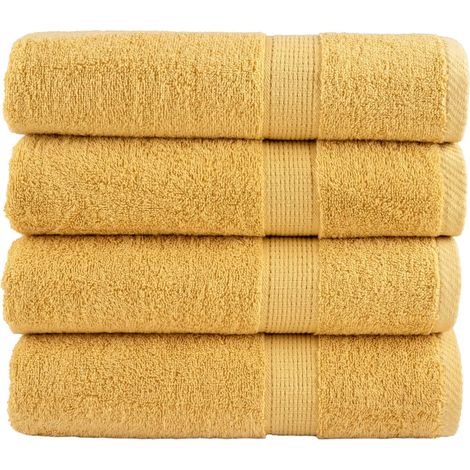 Toallas de baño SOLUND 4 uds dorado 100x150 cm 600 gsm vidaXL