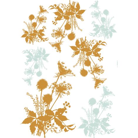 Komar Wandaufkleber - Wiesenblumen - 70 x 50 cm - selbstklebender Wandsticker - klassischer Stil (1/2)