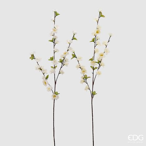 EDG Enzo De Gasperi Pesco Olis Ramo in Fiore H 86 Cm Bianco 2 Pz