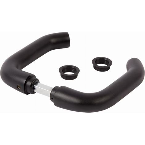 Locinox – Paire de poignées à cylindre aluminium anodisé noir 120mm – Carré 8mm – Pour serrures à encastrer – 3006BH