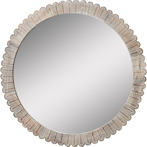 Miroir élégant effet verre de mangue naturel - Beige décapé effet bois naturel (1/3)