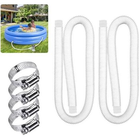 Tuyau de Rechange pour Piscine de 1,25 po de diamètre pour piscines Hors Terre, Piscine avec Pince métallique pour Pompe de Filtre Intex - 1,5 mètre de Long (Paquet de 2) (1/3)