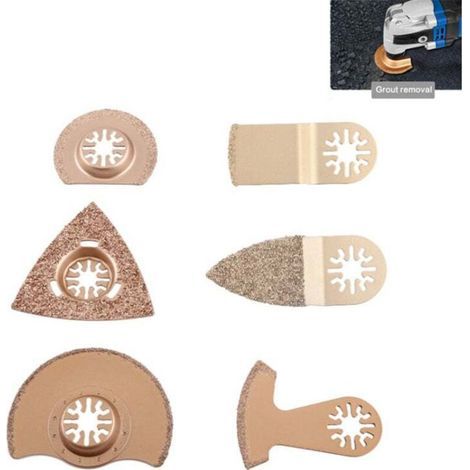 Lama per Sega Oscillante Multitool, Strumento di Taglio Elettrico, Accessori Universali per Lame di Sega (6 pezzi in carburo) (1/4)