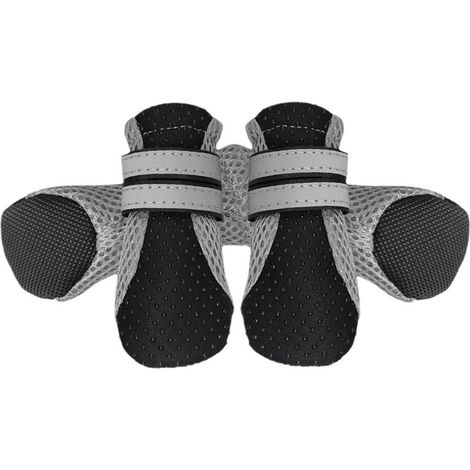 Lot de 4 bottes imperméables pour chiens, antidérapantes, lavables et réutilisables, pour petits et moyens chiens (XL, noir)