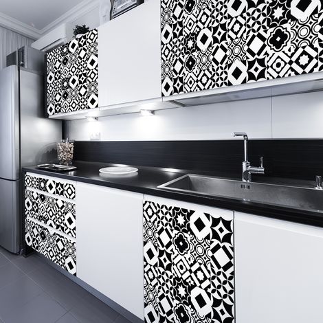 Sticker Mural Carrelage adhésif Cuisine Salle de Bain - 60 STICKERS CARRELAGES MEUBLE CAMPUZANO - 60stickers10x10cm (1/5)