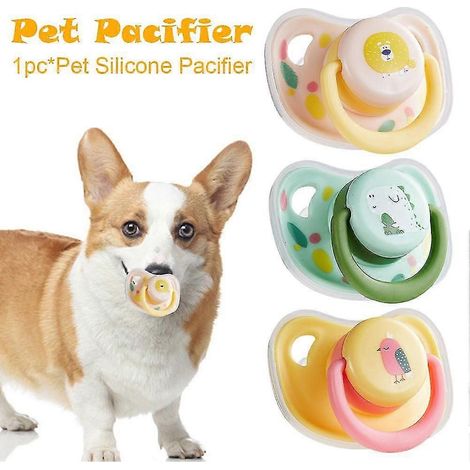 (Rose) Sucette apaisante pour animaux de compagnie de qualité supérieure, résistante aux morsures, en silicone, pour nettoyer les dents des chiots et multifonctionnelle.