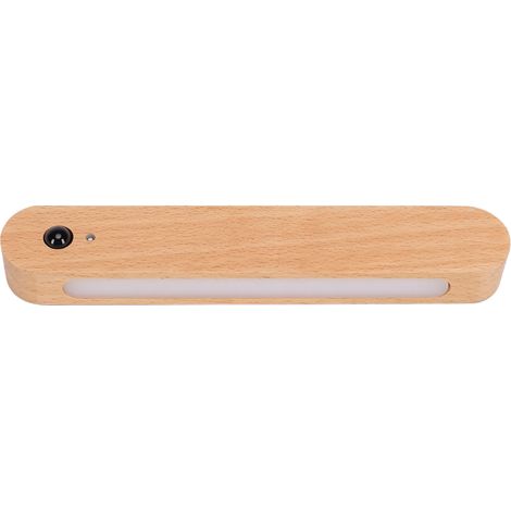 Bewegungsmelder-Wandleuchte aus Holz, wiederaufladbar, tragbar, LED-Nachtlicht für Schlafzimmer, Flur, unter Schränken (1/5)