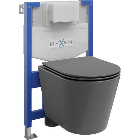 Mexen Rico Unterputz-WC-Set Fenix XS-F mit WC-Schüssel und Absenkautomatik, dunkelgrau matt - 68030724071 (1/3)