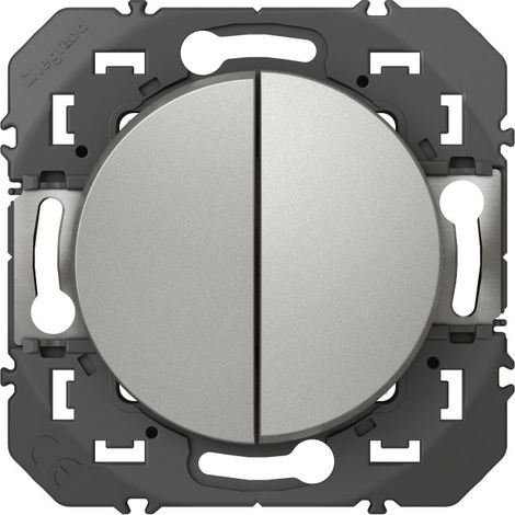 Doppelter Wechselschalter zum Zusammenbauen, LEGRAND Dooxie, Aluminium LEGRAND