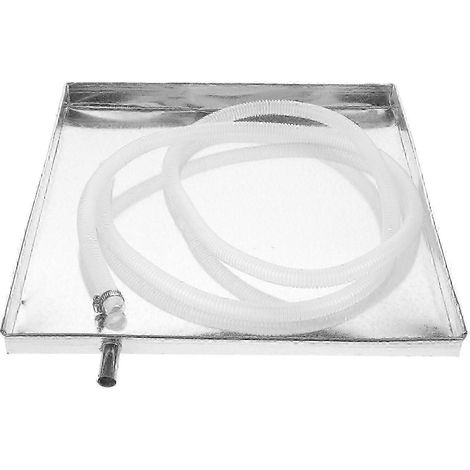 Bac de récupération des condensats avec tuyau d'évacuation pour le drain de condensation de l'unité extérieure de climatisation. (1/5)