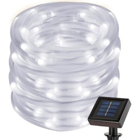 Solar-Lichterkette 100 LED 12M, Wasserdicht IP65 - Ideal für Hochzeiten, Feste und Weihnachtsdekoration (Kaltweißes Licht)
