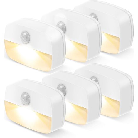 Veilleuse LED à détecteur de mouvement pour usage intérieur, Lampe murale adhésive pour couloir, escaliers, salle de bain, placard, chambre, Batterie non incluse. (1/5)
