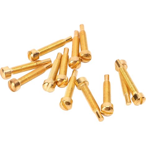 Lot de 12 vis de fixation pour manche de guitare, accessoires pour micros humbucker, pièces de basse, finition dorée (1/5)