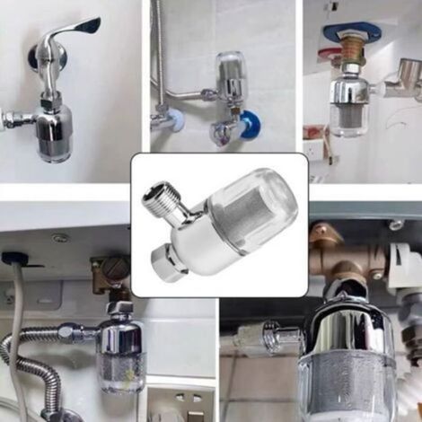 Duschfilter, Hartwasserfilter, wiederverwendbarer Filter mit 1/2-Zoll-Innen- und Außengewinde, filtert effektiv Verunreinigungen (1/5)