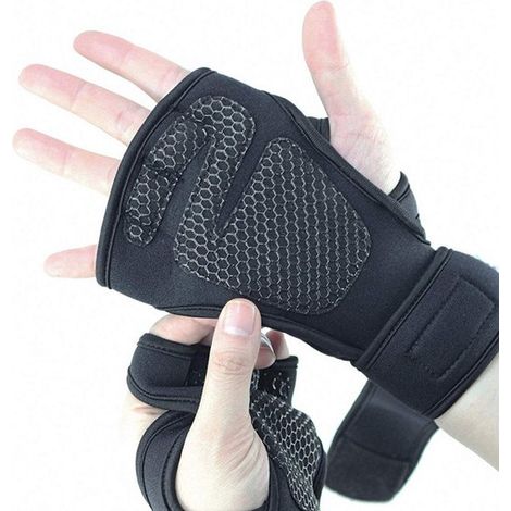 Guanti da fitness traspiranti e antiscivolo Neri, unisex Adatti per sollevamento pesi e allenamento di forza Taglia XL (1/5)